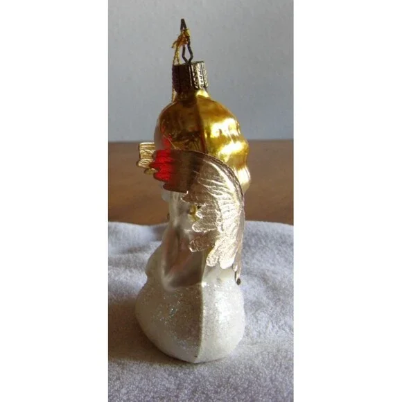 Whitehurst Blown Glass Angel Christmas Ornament Germany Cloud White Gold Glitter - Picture 6 of 10